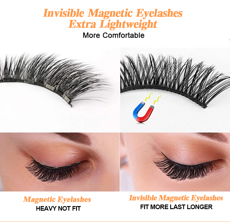 Pecamei 3D Natural False Eyelashes set High Quality Magnetic False Eyelashes with Tweezers Eyeliner Suit  