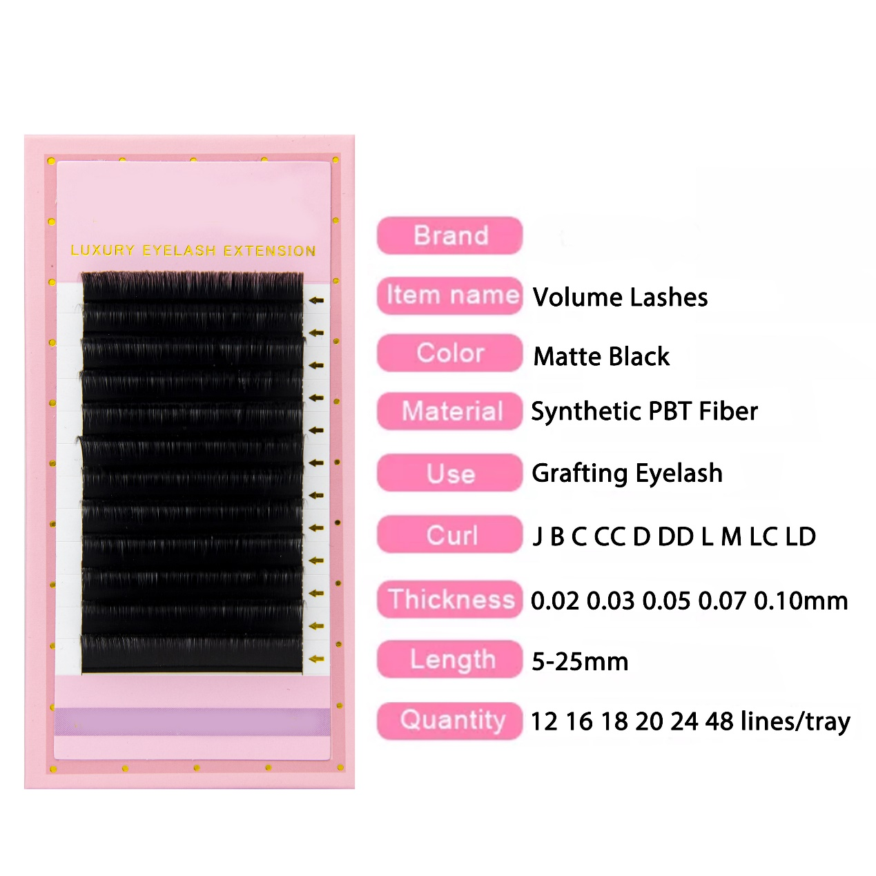 High quality korean materials 0.07 D curl 8-10-12mm mix length camellia eyelash easy fan lash extension vendor  