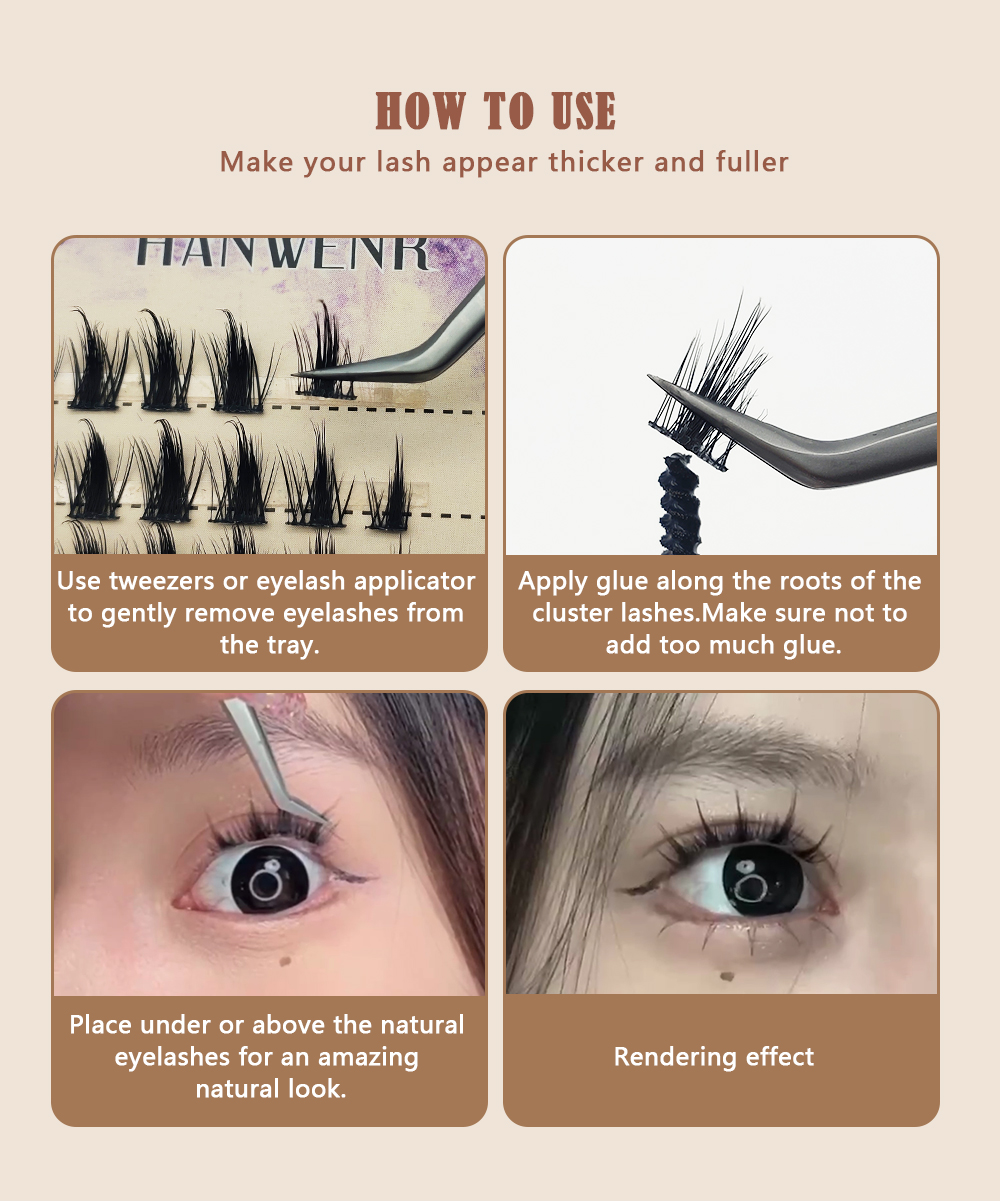 Pecamei Eyelash Cluster DIY Eyelash Extender 8-16mm Eyelash Wispy D Curling Personal Eyelash DIY Home Eyelash Extension with 99 Individual Eyelash clusters  