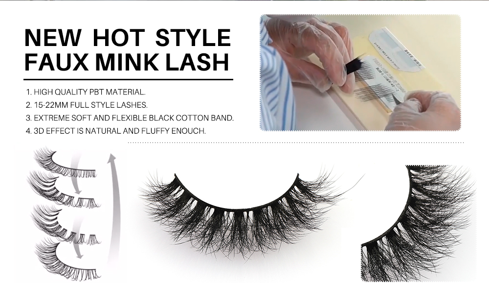 Full-size False eyelashes 14mm artificial 3D Mink eyelashes Natural fluffy cat eye Smart eyelashes,14 pairs  