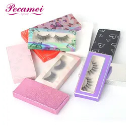 Pecamei Luxury Full Eyelash Strip Lashes Customized Natural Long Mink Bulk Wholesale Human Hair Wimpern Lash False Eyelashes  