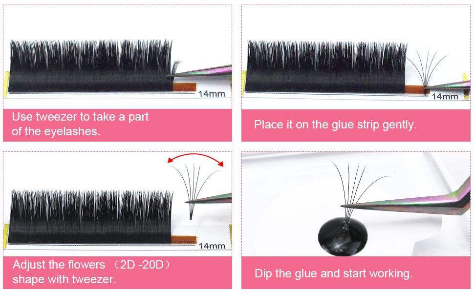 Pecamei Volume Lash Extensions CC-0.05-15-20Mix Easy Fan Volume Lashes 15-20 Mix Length .03. 05 .07 .10 Mega Volume Lash Extensions CC DD Curl Flowering Lash Extensions (CC-0.05,15-20Mix)  