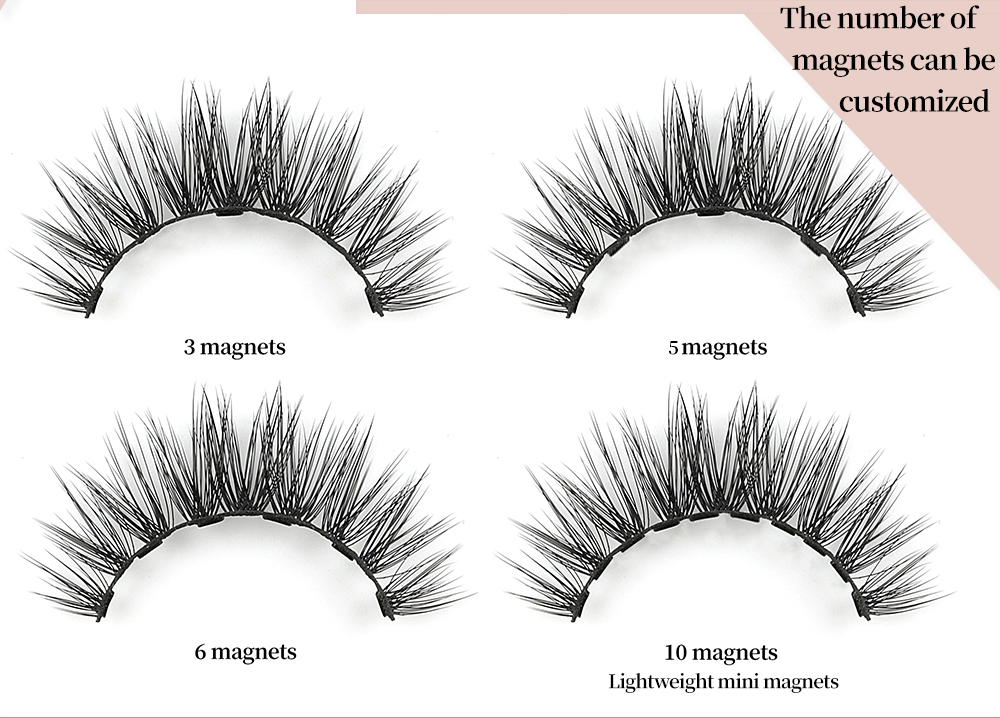 Pecamei New Best Waterproof eye lash Magnetic lashes Liquid Eyeliner Eyelash 3d magnet false eyelash  